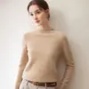 Nuevo Estilo Otoño Estilo Perezoso Suave Cuello con Borde Enrollado Suéter de Cachemira Suéter de Punto para Mujer Capa Base Adelgazante Suéter de Cachemira