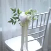 299 Arranjo de Decoração de Casamento: Flores de Rosa Artificiais em Estilo Nórdico para Decoração de Local de Casamento ao Ar Livre e Flores para Encosto de Cadeira