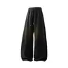 Novedad Otoño 2025 Pantalones Deportivos Negros Holgados de Moda con Diseño de Pedrería, Pantalones Rectos Adelgazantes Casuales para Hombre
