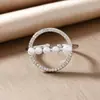 Anillo de Copo de Nieve Giratorio de Zirconia Exquisito de Doble Capa Nicho Dulce de Gama Alta Abierto de Moda Pequeño Fresco Versátil para Mujeres