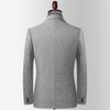 Traje Grueso de Punto Jacquard Elástico para Primavera y Otoño Traje para Hombres Jóvenes y de Mediana Edad Corte Ajustado Sin Planchar Casual Individual Occidental Hombre
