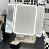 Espejo de Maquillaje Nuevo 2024 Dormitorio de Estudiante Hogar con Luz Estilo Ins Princesa Bonito Plegable con Espejo Pequeño
