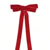 Pinza para el cabello con lazo de terciopelo para mujer, temperamento suave de estilo coreano, pinza trasera versátil de alta calidad, accesorios para el cabello de celebridad de internet