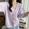 Moda Outono 2026 Estilo Coreano Novo Casaco de Tricô Cardigan Suéter Fresco e Simples para Mulheres Roupa de Outono