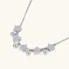 Collar con Colgante de Plata de Ley S925 Minimalista de Nicho Completo de Moissanita para Mujer Cadena para Clavícula Cielo Estrellado Navideño Suministro Exclusivo Transfronterizo
