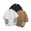 Vestido Antiguo 2025 Verano Nuevo Estilo Japonés Costuras Color Contraste Cuello Redondo Sentido de Alta Gama Holgado Combinable Camiseta de Manga Corta para Hombre