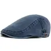 Comércio Exterior Retrô Lavado Branco Leite Simples Versátil Boina Desgastada Lisa Tendência Chapéu de Sol Desgastado