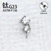 Aleación de Titanio F136 Rosca 0.9 Clavo para Hélice Auricular Clavo para Labio Mariposa Joyería Joyería para Piercing con Rosca Interna Joyería Personalizada para Oreja G23