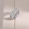 Anillo de Plata de Ley Cepillada Estilo Italiano para Mujer, Plata de Ley S925 Chapado en Oro con Diamantes, Anillo de Lujo Ligero, Popular en Transmisiones en Vivo de Xiaohongshu