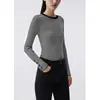 Lang* Pedido2026 Inverno Novo Simples Slim Fit Suéter de Tricô Listrado Versátil Casual Camisa Básica para Mulheres