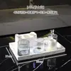 Juego de Tazas para Enjuague Bucal Combinación Taza para Lavar Portacepillos de Dientes Cerámica Portacepillos de Dientes Eléctricos Set Hogar Nórdico Lujo Ligero