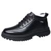 Zapatos Doug Slip-on de Suela Blanda con Forro de Felpa de Algodón Zapatos de Cuero para Hombres de Mediana Edad de Comercio Exterior Zapatos Casuales Cómodos Zapatos de Papá Perezoso