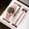 2025 Estilo Coreano Transfronterizo Casual Literario Amor Reloj de Pulsera Digital para Mujer Aleación Reloj de Cuarzo Set de Pulsera de Amor