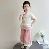 Conjunto de Verano para Niñas 2026 Nuevo Estilo Moda Princesa Infantil Vestido de Verano Chaleco de Manga Corta Conjunto de Tres Piezas para Bebés Niñas