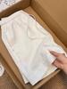 Shenzhen Nanyou Lujo Accesible Artículos Elegantes ~ Pantalones Cortos de Lino Blanco para Mujer para Usar en Verano para Verse Más Alta Pantalones de Pierna Ancha Línea A
