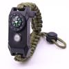 Pulsera de cuerda con paraguas de supervivencia con lámpara LED, pulsera de rescate de emergencia con brújula y correa de muñeca multifunción de pedernal.