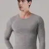95% Algodón Lycra 200g Conjunto para Hombre Cuello Alto Cuello Redondo Delgado Lycra Ropa Interior Térmica Transpirable y Cálido