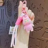 Llavero Colgante de Muñeca de Dibujos Animados Terciopelada con Dientes Saltones Lindo Colgante para Bolso de Pareja Regalo