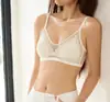 Sutiã de renda com bojo triângulo estilo francês para mulheres, fino e respirável, adequado para seios pequenos e planos, confortável, sem aro, sutiã de renda em malha sexy