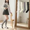Meias Femininas Cano Médio Estilo Ins com Laço, Meias Estudantis da Moda Tendência com Laço, Nova Coleção Primavera e Verão, Cinza e Branco