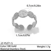 Anillo Abierto de Acero Inoxidable Transfronterizo Europeo y Americano para Mujer, Diseño de Sol, Anillo de Acero de Titanio Texturizado, Joyería Mayorista que No Se Desvanece