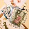 Preço FixoCompra Direta Transfronteiriça 12 Folhas/Pacote Novo Papel Artístico Vintage para Journaling com Tema de Relógio e Borboleta
