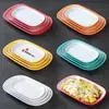 Placa Retangular de Melamina para Rolinhos de Arroz Espetos Churrasqueira Utensílios de Mesa Plástico Prato para Prato Frio Lanche Panela Quente Prato Lateral Especial
