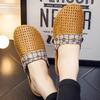 Pantuflas de lino para verano, para el hogar, transpirables, tejidas con esterilla de paja de ratán, suela gruesa, para hombre y mujer, primavera y otoño, pantuflas europeas para interior, venta al por mayor