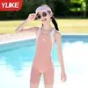 Maiôs Infantis para Meninas Peça Única Fashion para Crianças Maiores Novo Estilo Doce Sem Mangas para Meninas
