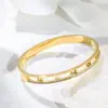 Pulsera Niche Estilo Ins Europea y Americana Acero Titanio Hueca Diamante Pulsera Mujer Acero Inoxidable Números Romanos Pulsera Pulsera