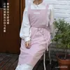 Delantales Japoneses y Coreanos Más Vendidos para Cocina Casera, Hechos de Algodón 100%, Cómodos, Transpirables, Resistentes a las Manchas, Delantales de Trabajo, Venta al por Mayor de Fábrica