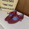 Sapatos Mary Jane Quadrados de Camurça Elegantes Retro com Uma Tira Estilo Festa Sapatilhas de Dois Usos com Laço para Mulheres