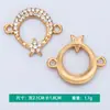 Accesorios DIY de Joyería Creativa Nuevo Colgante Doble Estrella Hueca Luna Diamante Resaltado Colgante para Collar Pulsera Venta al por Mayor