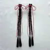 Peruca Laço de Fita Trança Torcida Presilha Doce e Descolada Cabelo Trançado Dupla Rabo de Cavalo Artificial Feito à Mão Presilha de Seda de Alta Temperatura