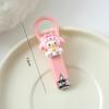 Cortador de unhas fofo de desenho animado com pingente de colher de orelha, mini cortador de unhas prático para casa, cortador de unhas para manicure