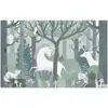 Papel de Parede Animal da Floresta Nórdica Desenho Animado Papel de Parede para Quarto Infantil Meninos e Meninas Revestimento de Parede para Quarto Infantil Mural de Decoração para Jardim de Infância