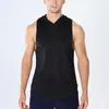 Chaleco de Running Europeo Transfronterizo para Hombre con Capucha Secado Rápido Verano Deportes Transpirable Malla Fitness Top sin Mangas