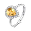 Conjunto de Joias de Ametista Natural Prata de Lei S925 Design de Alto Padrão Topázio Granate em Forma de Gota Colar para Mulheres