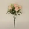 Fornecimento Direto da Fábrica de Buquês de Rosas Artificiais, Adereços para Fotografia, Atmosfera de Decoração para Casa, Buquês de Flores Artificiais Cappuccino