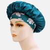 2026 Nuevo Gorro de Dormir de Satén Amazon con Ala Ancha Estilo Étnico Estampado Gorro de Cúpula para Mujer Tejido Elástico Gorro de Punto