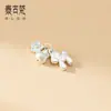 Colgante de Plata Pura 999 Año del Caballo Charm para Pulsera DIY Material de Cuerda Hecho a Mano Accesorios S0004