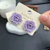 Pendientes Colgantes de Flor de Resina con Aguja de Plata Estilo Vintage de Hong Kong, Aretes de Tachuela de Temperamento Simple y Lujoso, Nuevos Pendientes de Moda 2026 para Mujer
