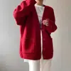 Chaqueta Suéter de Nuevo Estilo Coreano para Mujer Primavera y Otoño 2026, Holgada y Elegante, Estilo Perezoso, Cárdigan de Punto de Color Sólido para Mujer, Moderno