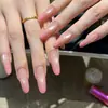 Manicura Color Nude Hecha Completamente a Mano Estilo Corto Usable Estilo Año Nuevo 2025 Gama Alta Exquisita Primavera y Verano Color Puro Blanqueador
