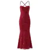 Moda Europea y Americana Transfronteriza Aliexpress Venta Caliente Elegante Vestido Resistente con Aros de Espina de Pescado