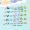 Cuentas perforadas con aceite de gota de pintura de aleación, flor de molino de viento, bricolaje, cadena para teléfono móvil, llavero, collar, accesorios de joyería