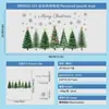 Decoraciones navideñas para fiestas Pegatinas electrostáticas para puertas de vidrio para ventanas y gabinetes Bosque verde Copos de nieve Estrellas felices Piñas