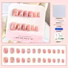 Venta Directa Personalizada de Fábrica Uñas Cortas, Medias y Largas para Manicura, Uñas Portátiles de Fototerapia Hechas a Mano, Pegatinas para Uñas, Estilo de Lujo Accesible 24 Piezas