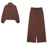 Comercio Exterior Ropa de Mujer 2026 Nueva Moda Europea y Americana Holgada Cremallera Cuello Alto Chaqueta + Conjunto de Pantalones para Mujer A670071