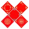 Rojo Teñido con Cera Carácter de Fortuna Cuadrado en Blanco Parejas de Año Nuevo Caligrafía Hecha a Mano Parejas de Año Nuevo Cuadrado Carácter de Fortuna Pegatinas para Puerta